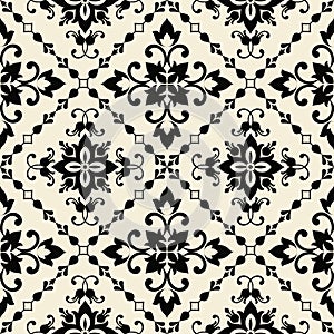 Vector damask seamless pattern element. Elegant luxury texture for wallpapers, backgrounds and page fill.