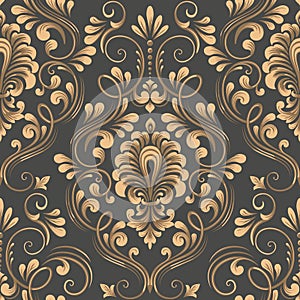 Vector damask seamless pattern element. Elegant luxury texture for wallpapers, backgrounds and page fill.