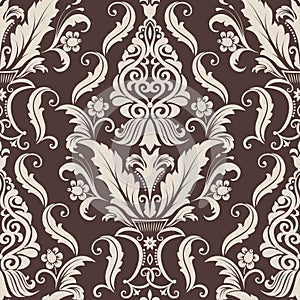 Vector damask seamless pattern element.