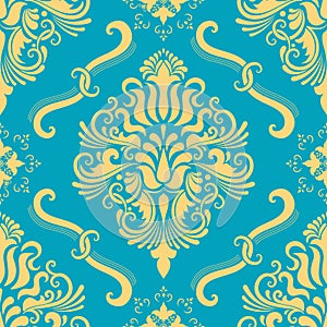 Vector damask seamless pattern element.
