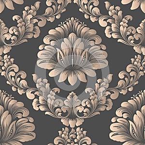 Vector damask seamless pattern element. Elegant luxury texture for wallpapers, backgrounds and page fill. 3D elements