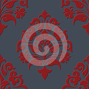 Vector damask seamless pattern element.