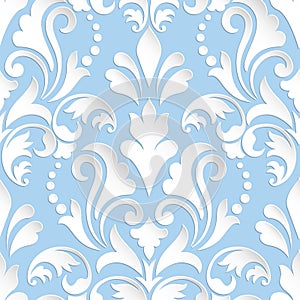 Vector damask seamless pattern element. Elegant luxury texture for wallpapers, backgrounds and page fill.