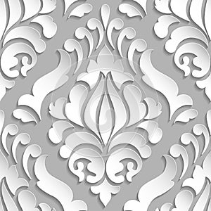 Vector damask seamless pattern element. Elegant luxury texture for wallpapers, backgrounds and page fill.