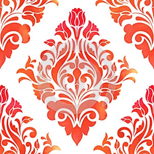 Vector damask seamless pattern element. Elegant luxury texture for wallpapers, backgrounds and page fill.