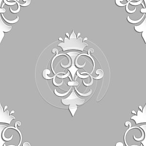 Vector damask seamless pattern element. Elegant luxury texture for wallpapers, backgrounds and page fill.