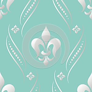 Vector damask seamless pattern element. Elegant luxury texture for wallpapers, backgrounds and page fill.