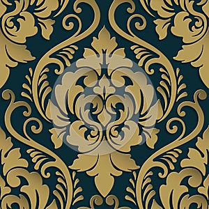 Vector damask seamless pattern element. Elegant luxury texture for wallpapers, backgrounds and page fill.