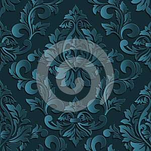 Vector damask seamless pattern element. Elegant luxury texture for wallpapers, backgrounds and page fill.