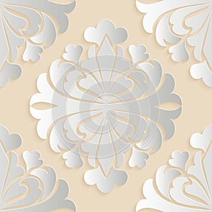 Vector damask seamless pattern element. Elegant luxury texture for wallpapers, backgrounds and page fill.