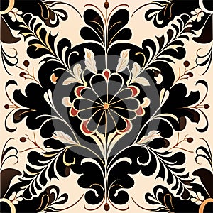 Vector damask seamless pattern element. Elegant luxury texture for wallpapers, backgrounds and page fill. Generative AI