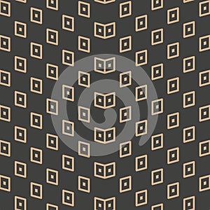 Vector damask seamless retro pattern background check dot geometry cross wave line. Elegant luxury brown tone design for