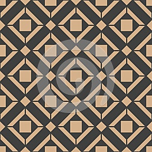 Vector damask seamless retro pattern background check square geometry cross frame. Elegant luxury brown tone design for wallpapers