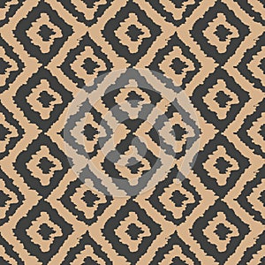 Vector damask seamless retro pattern background geometry hand drawn check. Elegant luxury brown tone design for wallpapers,