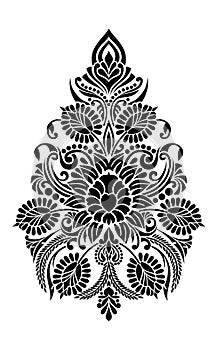 Vector Damask Stencil patterns design