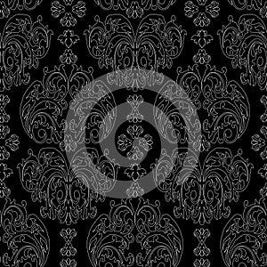 Vector damask vintage baroque ornament. Retro pattern antique style. Seamless floral pattern. Royal wallpaper. Gothic