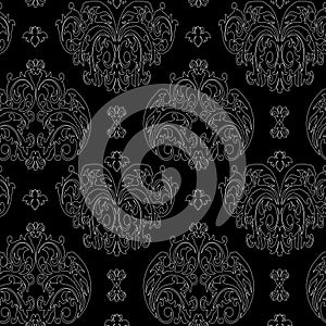 Vector damask vintage baroque ornament. Retro pattern antique style. Seamless floral pattern. Royal wallpaper. Gothic