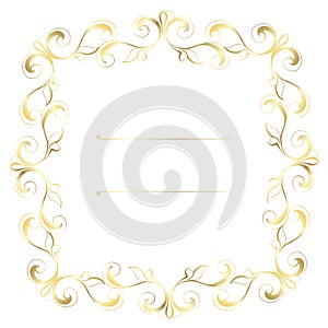 Vector damask vintage baroque scroll ornament swirl. Victorian monogram heraldic shield swirl.Retro floral leaf pattern border