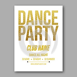 Vector dance party flyer golden style template