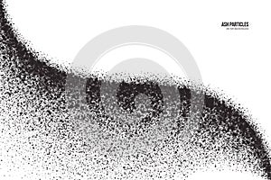 Vector Dark Gray Ash Particles on White Background