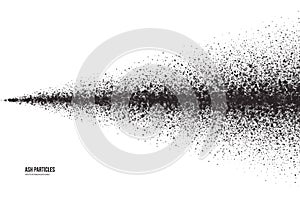 Vector Dark Gray Ash Particles on White Background