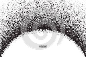 Vector Dark Gray Ash Particles on White Background