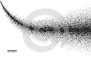 Vector Dark Gray Ash Particles on White Background
