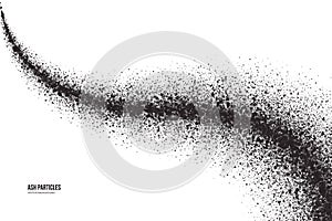 Vector Dark Gray Ash Particles on White Background
