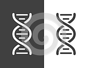 Vector dark grey dna helix icon