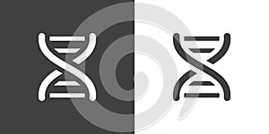 Vector dark grey dna helix icon photo