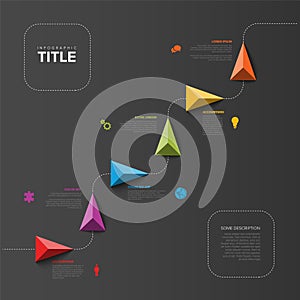 Vector dark Infographic stairs steps Timeline Template