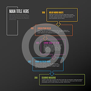 Vector dark vertical infographic timeline template