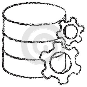 Vector database management and processing icon