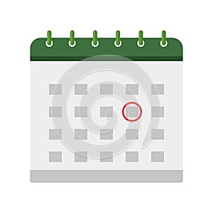 Vector of a dated calendar with circled appointment