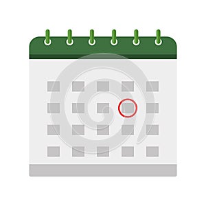 Vector of a dated calendar with circled appointment photo