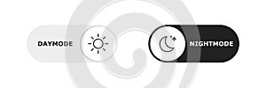 Vector day night switch. Mobile app interface design concept. Dark mode switch icon. Day and night mode gadget application. Light