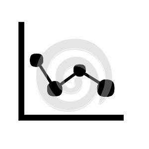 Vector declining graph icon