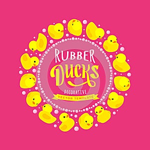 Vector decorating design made of yellow rubber