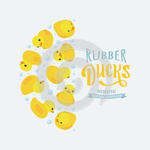 Vector decorating design made of yellow rubber