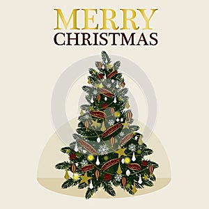 Vector Decoration Christmas Tree for holiday .Vector/Illustration