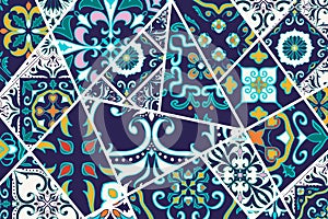 Vector decorative background. Mosaic patchwork pattern for design and fashion