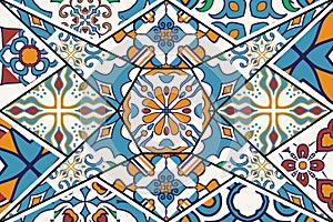 Vector decorative background. Mosaic patchwork pattern for design and fashion