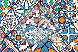 Vector decorative background. Mosaic patchwork pattern for design and fashion