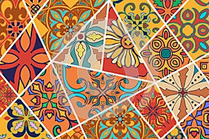 Vector decorative background. Mosaic patchwork pattern for design and fashion