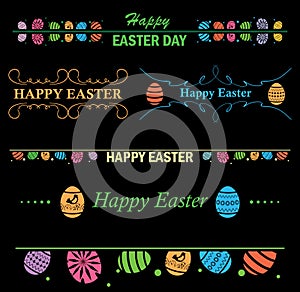 vector decorative color elements for Easter - happy Easter. Frames and delimiters