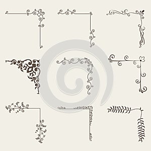 Vector of decorative corner frame set