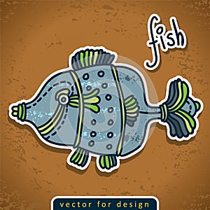 Vector decorative doodle fish