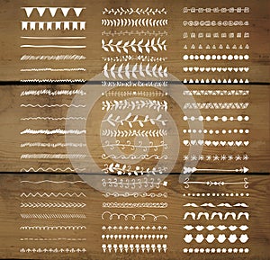 Vector Decorative Hand Drawn Dividers, Line Borders