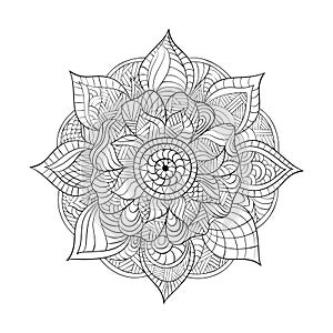 Vector decorative Mandala for adults coloring books.