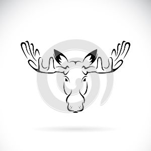 Vector of deer moose head design on white background. Wild Animals. Easy editable layered vector illustration